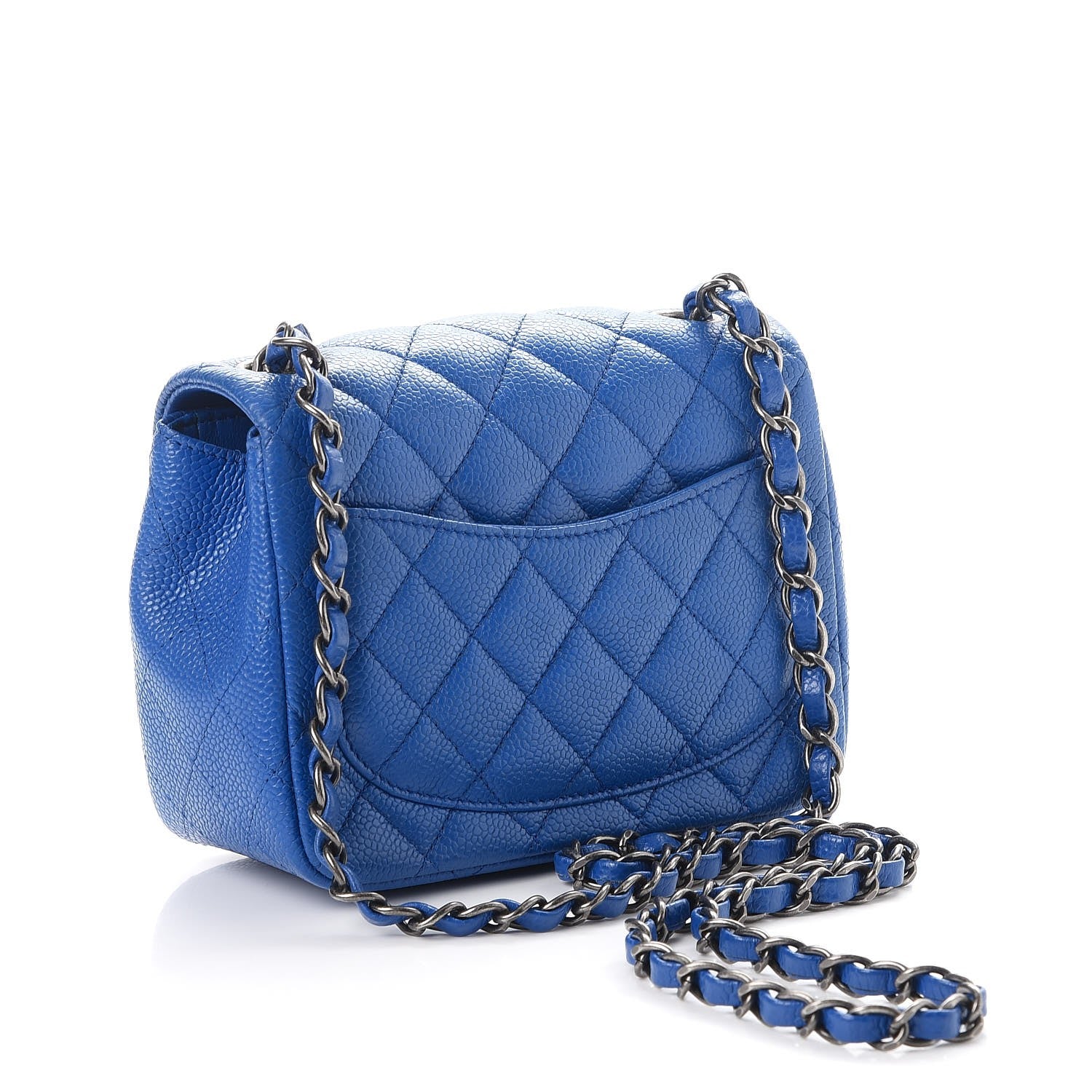 Chanel Caviar Quilted Mini Square Flap Blue 10 of 17