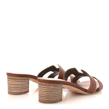 Hermes Calfskin Oasis Sandals 39 Gold 5 of 12