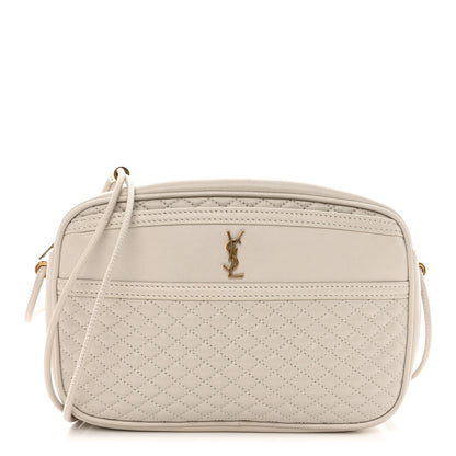 Saint Laurent Lambskin Quilted Victoire Camera Bag Blanc Vintage 1 of 10