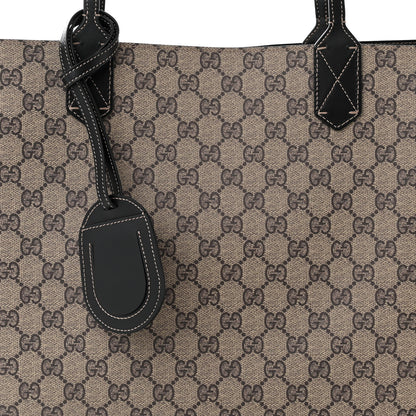 Gucci Calfskin GG Supreme Monogram Medium Reversible Tote Black 11 of 16