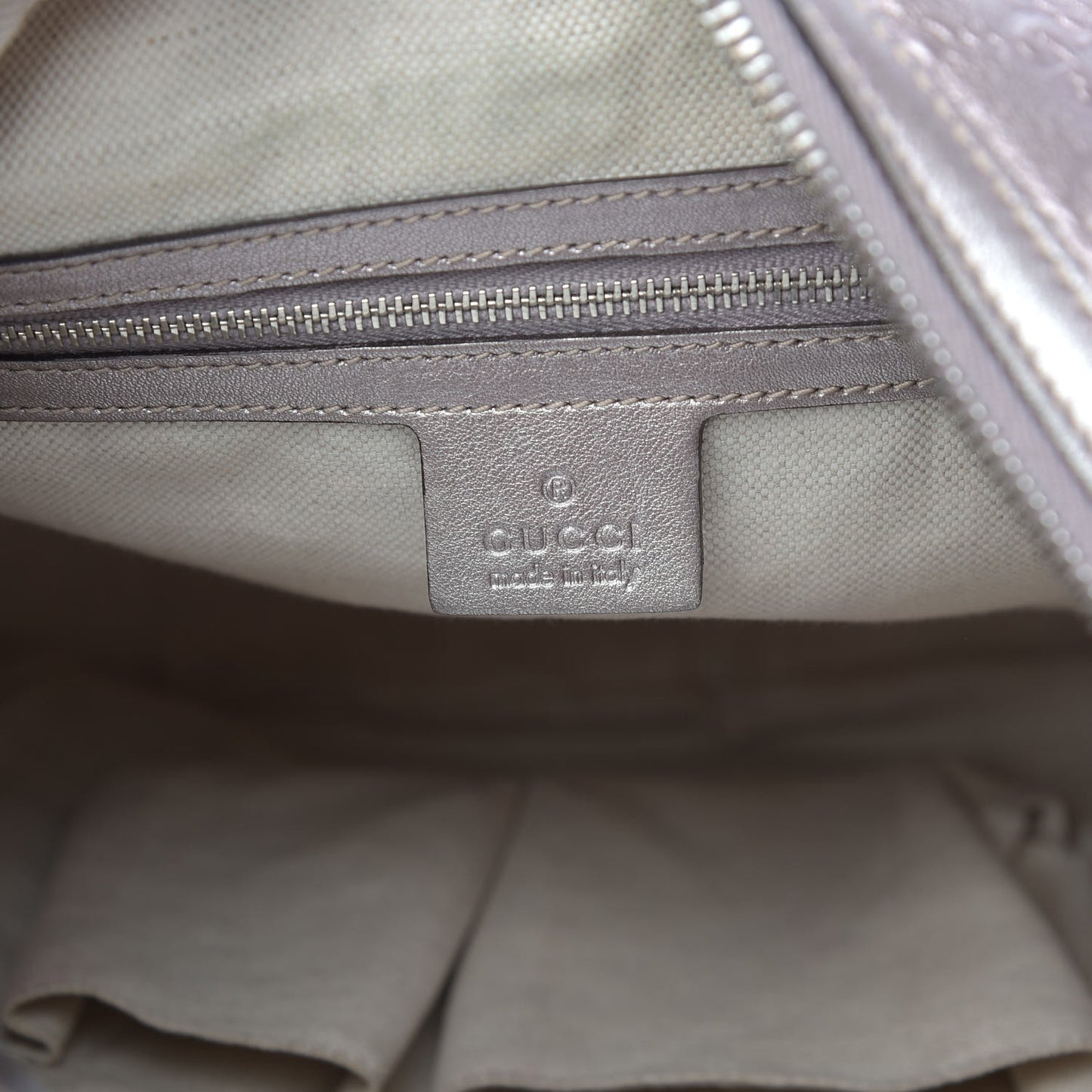 Metallic Guccissima Medium GG Twins Hobo Mauve