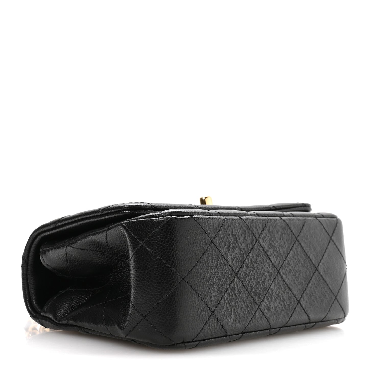 Caviar Quilted Metal Top Handle Mini Flap Black