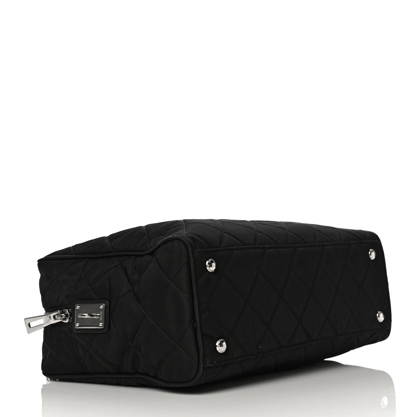 Nylon Tessuto Impuntu Quilted Shoulder Bag Black