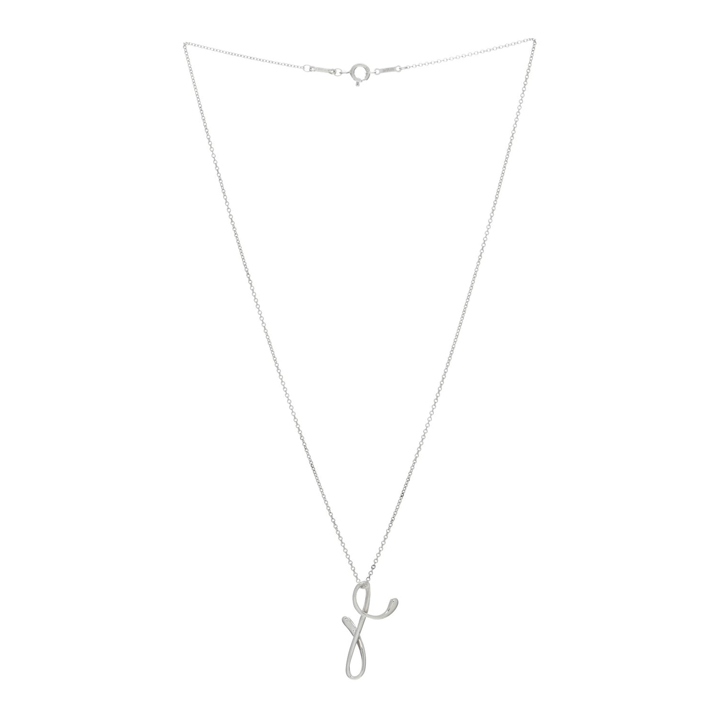 Sterling Silver Elsa Peretti Letter Y Pendant Necklace