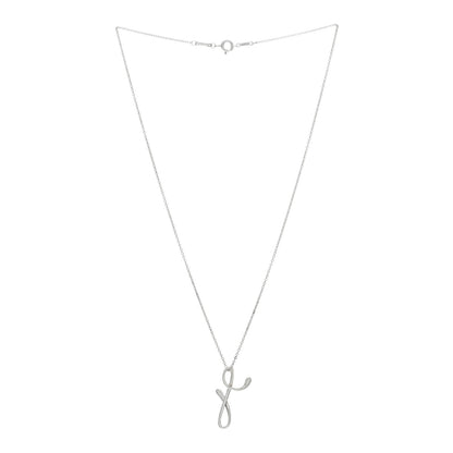 Tiffany Sterling Silver Elsa Peretti Letter Y Pendant Necklace 3 of 4