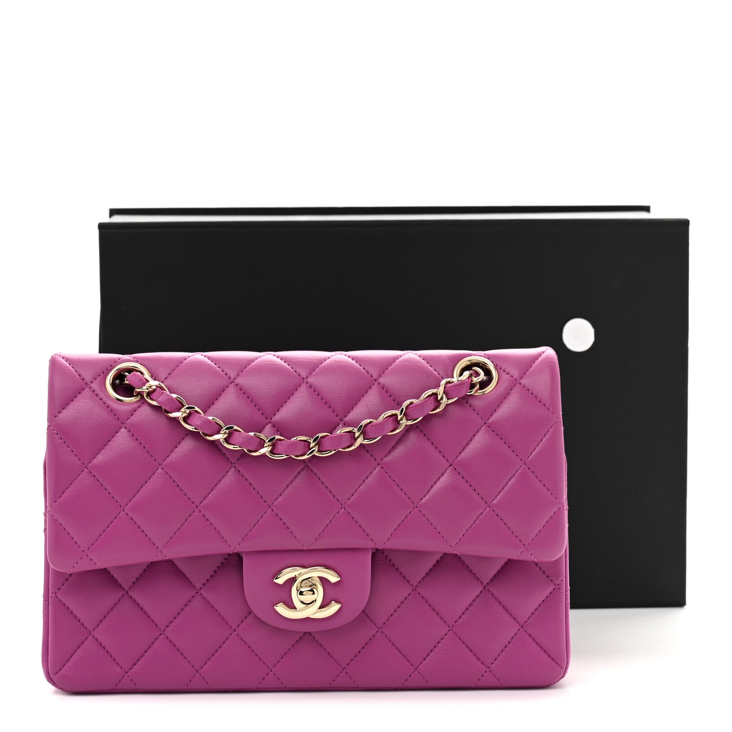 Chanel Lambskin Quilted Small Double Flap Purple 11 of 11