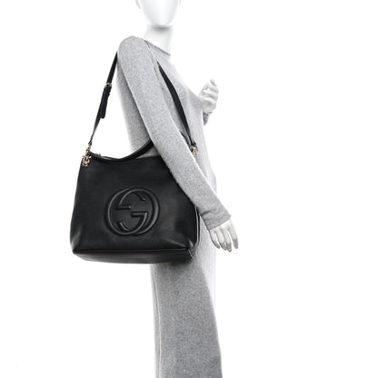 Gucci Pebbled Calfskin Large Soho Hobo Black 2 of 10