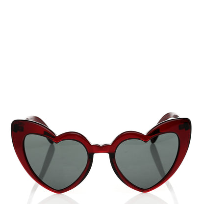 Saint Laurent Acetate Heart Frame Loulou SL181 Sunglasses Burgundy 2 of 8