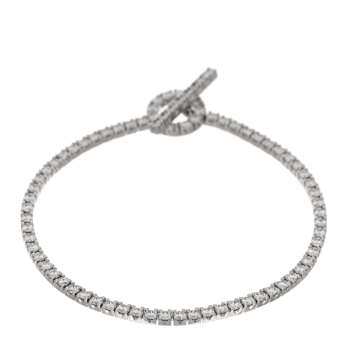 18K White Gold Diamond Finesse Link Bracelet XS