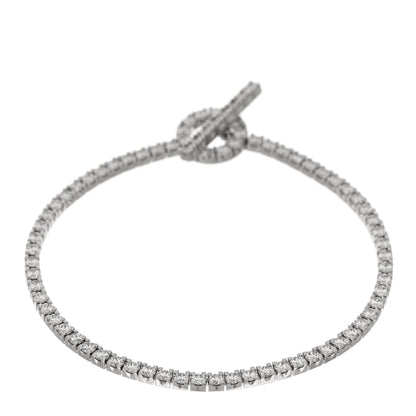 Hermes 18K White Gold Diamond Finesse Link Bracelet XS 2 of 4