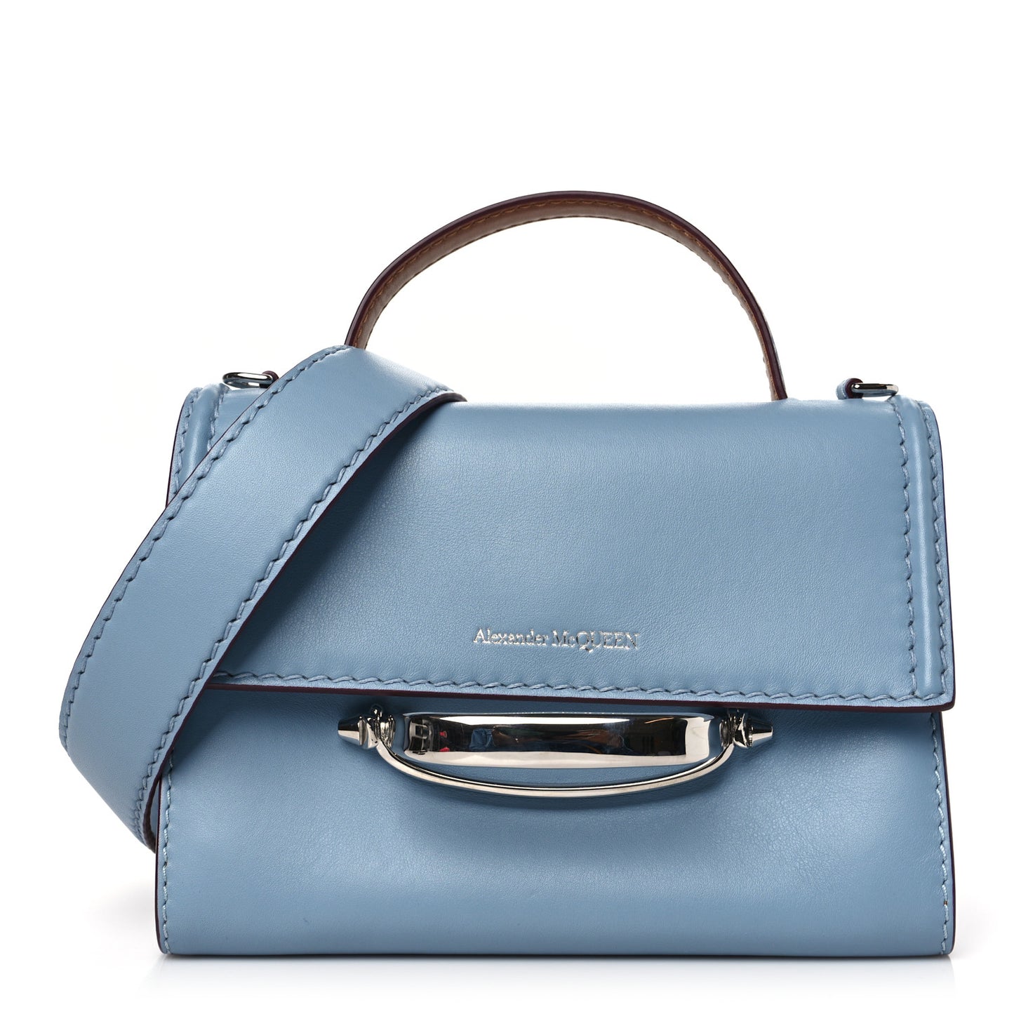 Calfskin The Small Story Bag Blue Brown