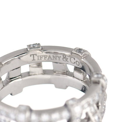 Tiffany Platinum Diamond Weave Band Ring 49 5 4 of 5