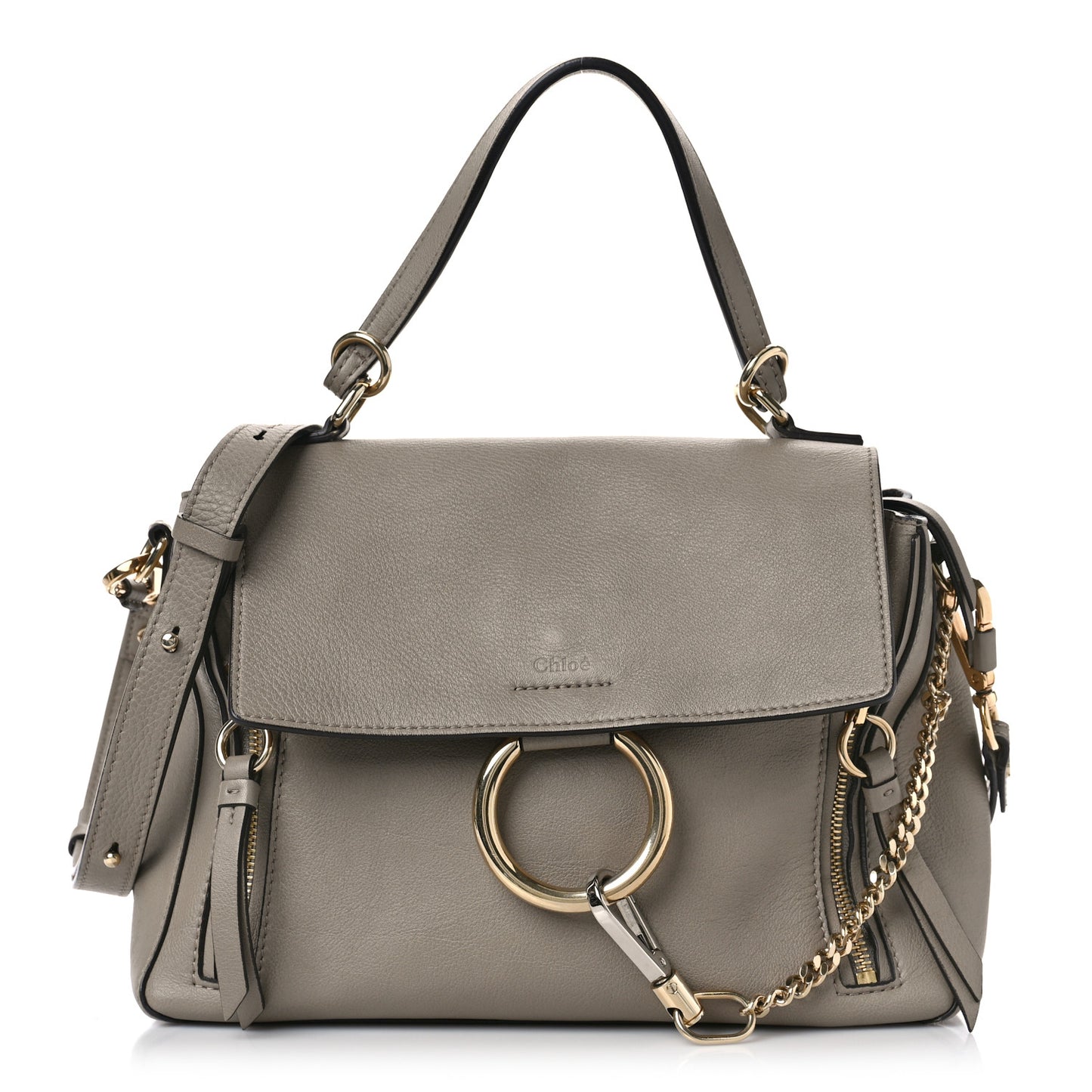 Calfskin Small Faye Day Shoulder Bag Motty Grey