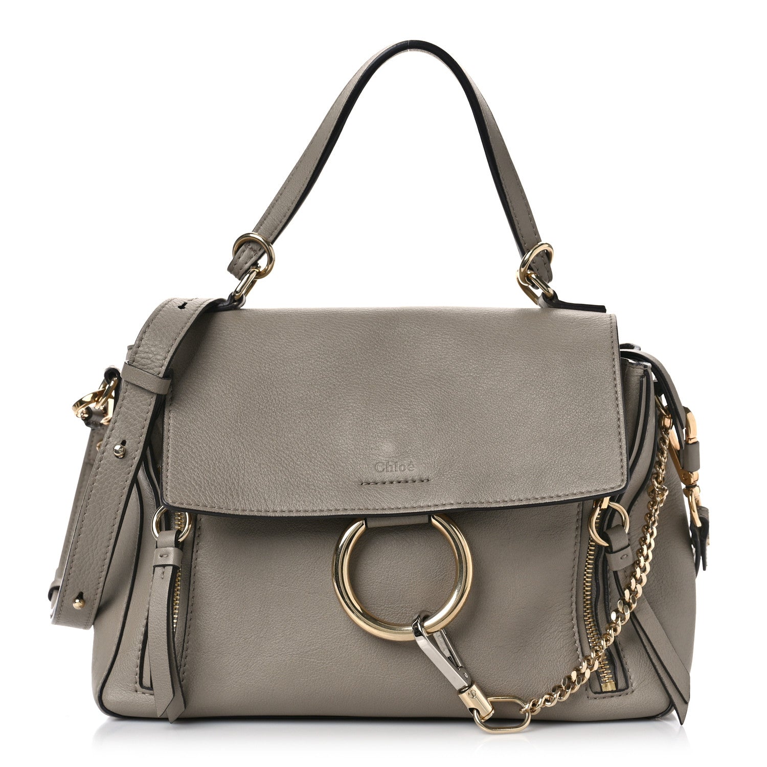 Chloe Calfskin Small Faye Day Shoulder Bag Motty Grey 1 of 7