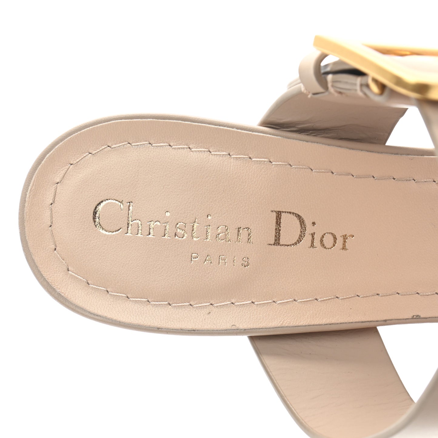 Technical Fabric Calfskin D-Dior 65mm Mules 38.5 Nude