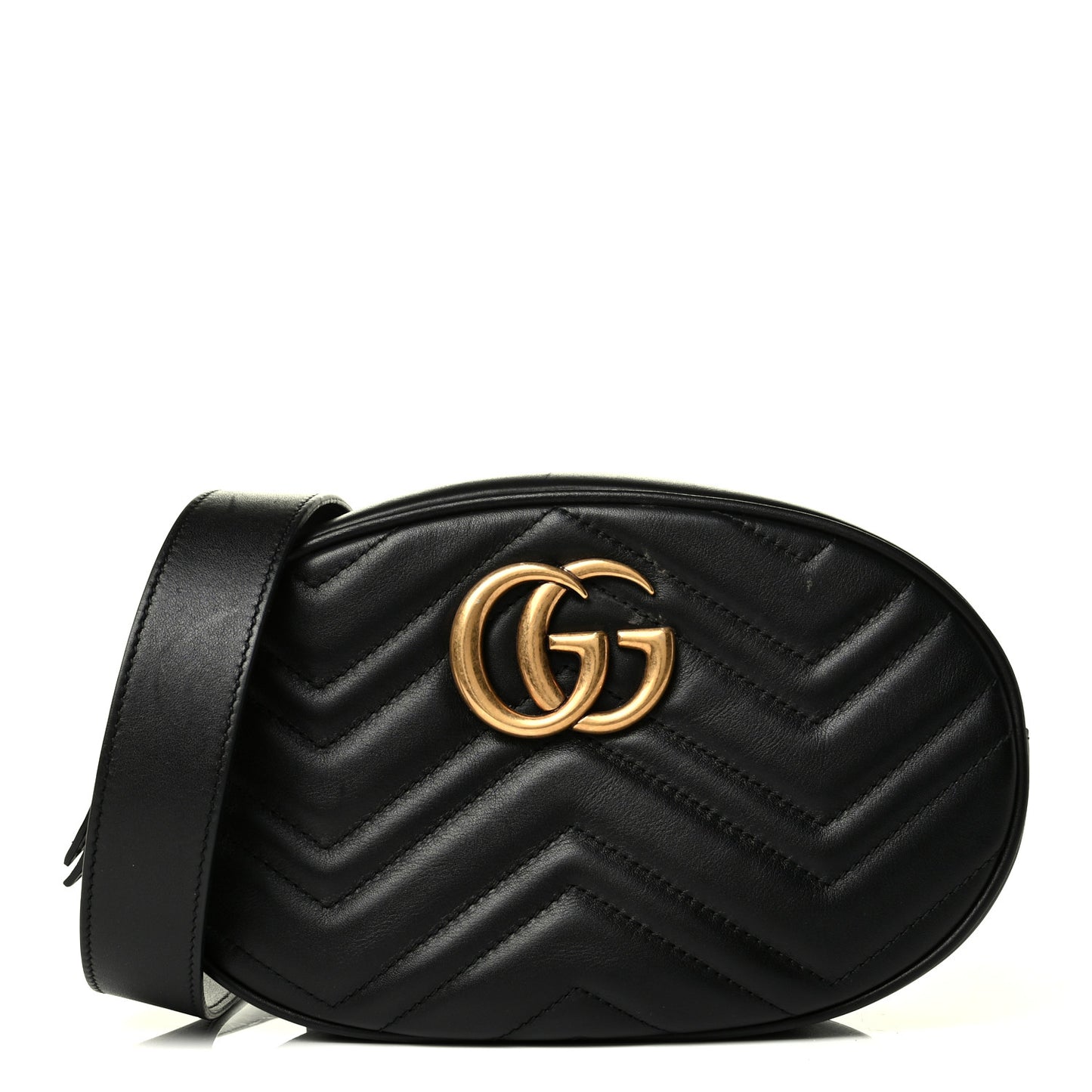 Calfskin Matelasse GG Marmont Belt Bag 85 34 Black