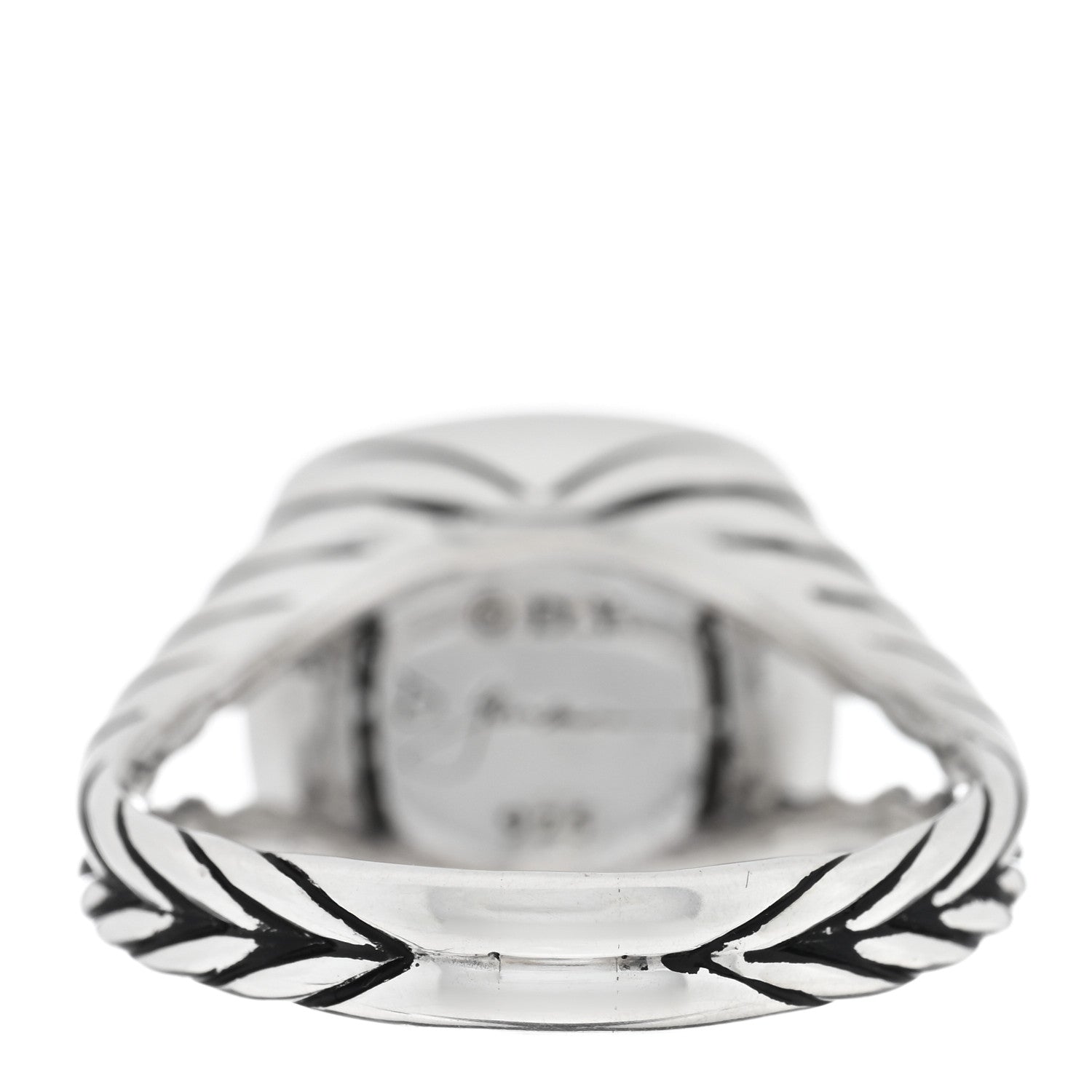 David Yurman Sterling Silver Diamond 11mm Albion Pave Ring 59 8.75 3 of 4