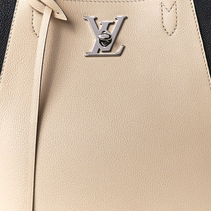 Louis Vuitton Calfskin Lockme Cabas Vanille Black 10 of 13