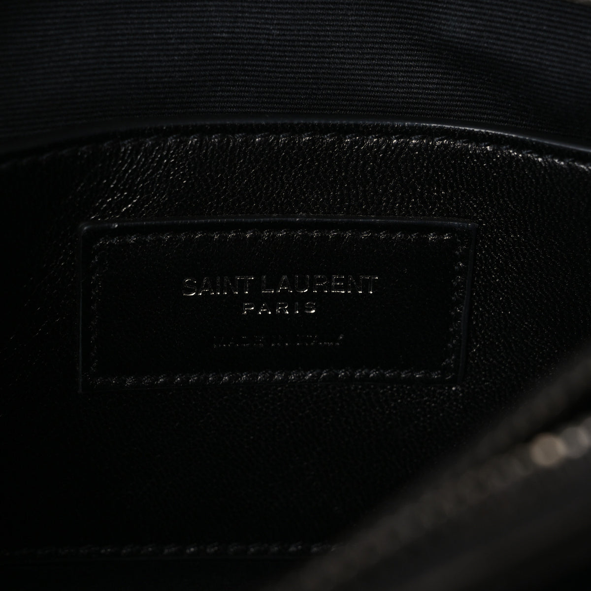 Grained Calfskin Matelasse Chevron Monogram Medium College Bag Grey