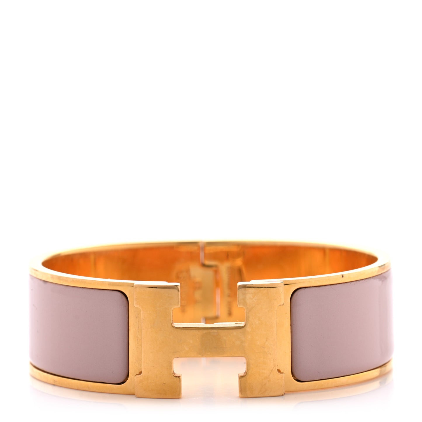 Enamel Wide Clic Clac H Bracelet PM Rose Poudre