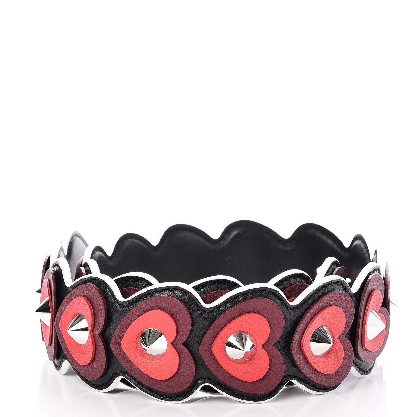 Vitello Dolce Heart Spike Studded Strap You Black Multicolor