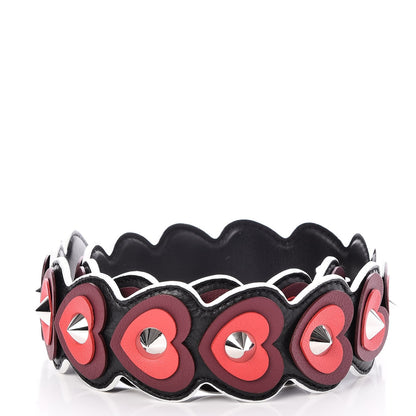 Fendi Vitello Dolce Heart Spike Studded Strap You Black Multicolor 2 of 5