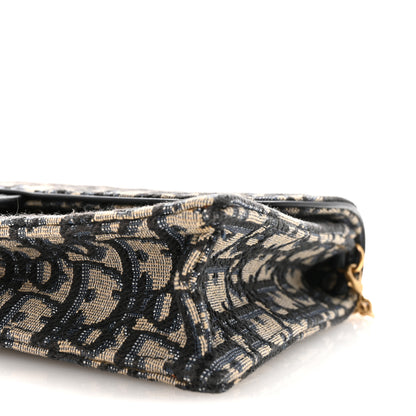 Christian Dior Oblique Saddle Chain Pouch Blue 9 of 10