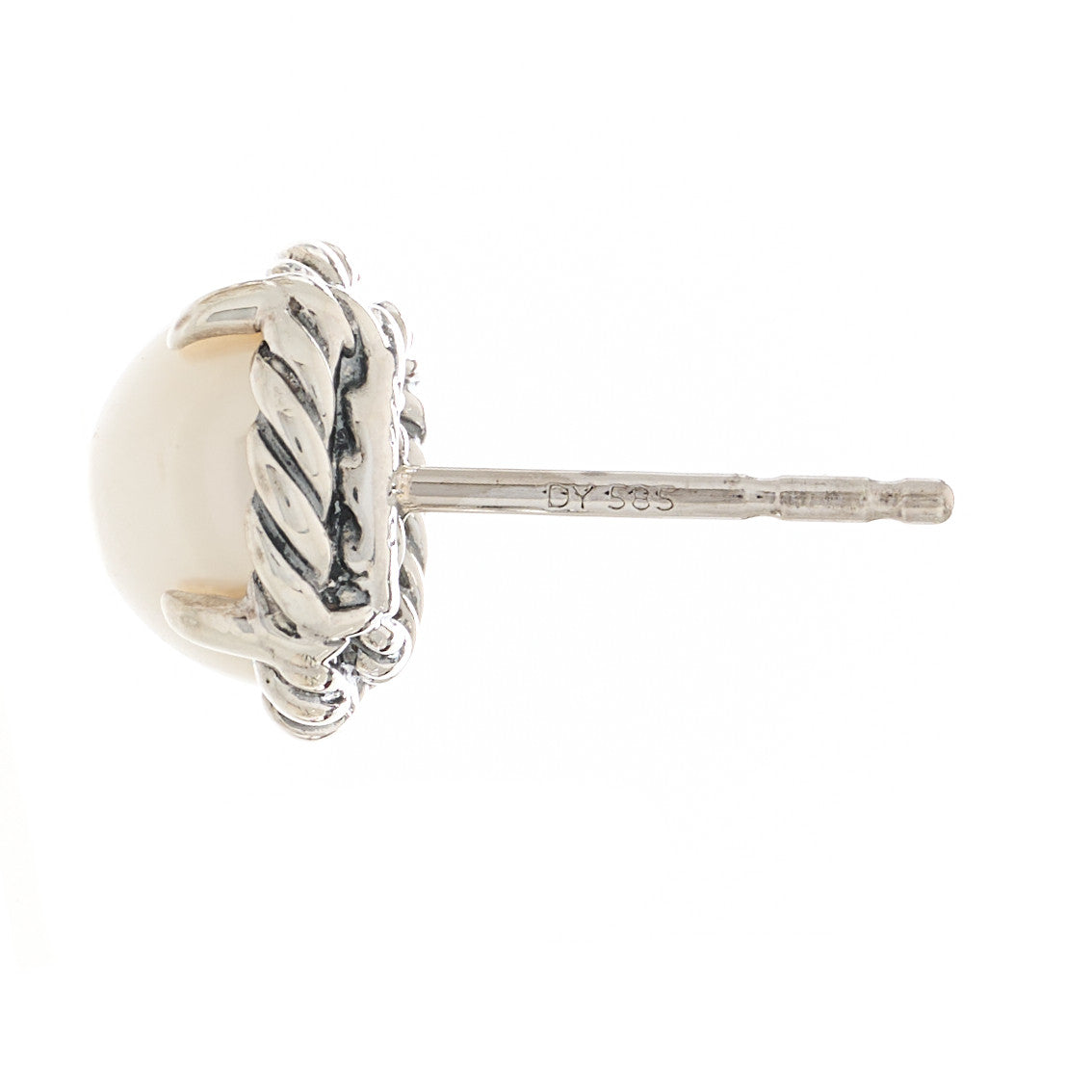 David Yurman DAVID YURMAN Sterling Silver Pearl 10mm Chatelaine Earrings 3 of 4