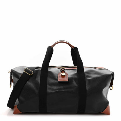 Mulberry Eco Scotchgrain Calfskin Heritage Day Clipper Medium Duffle Bag Black Cognac 1 of 11