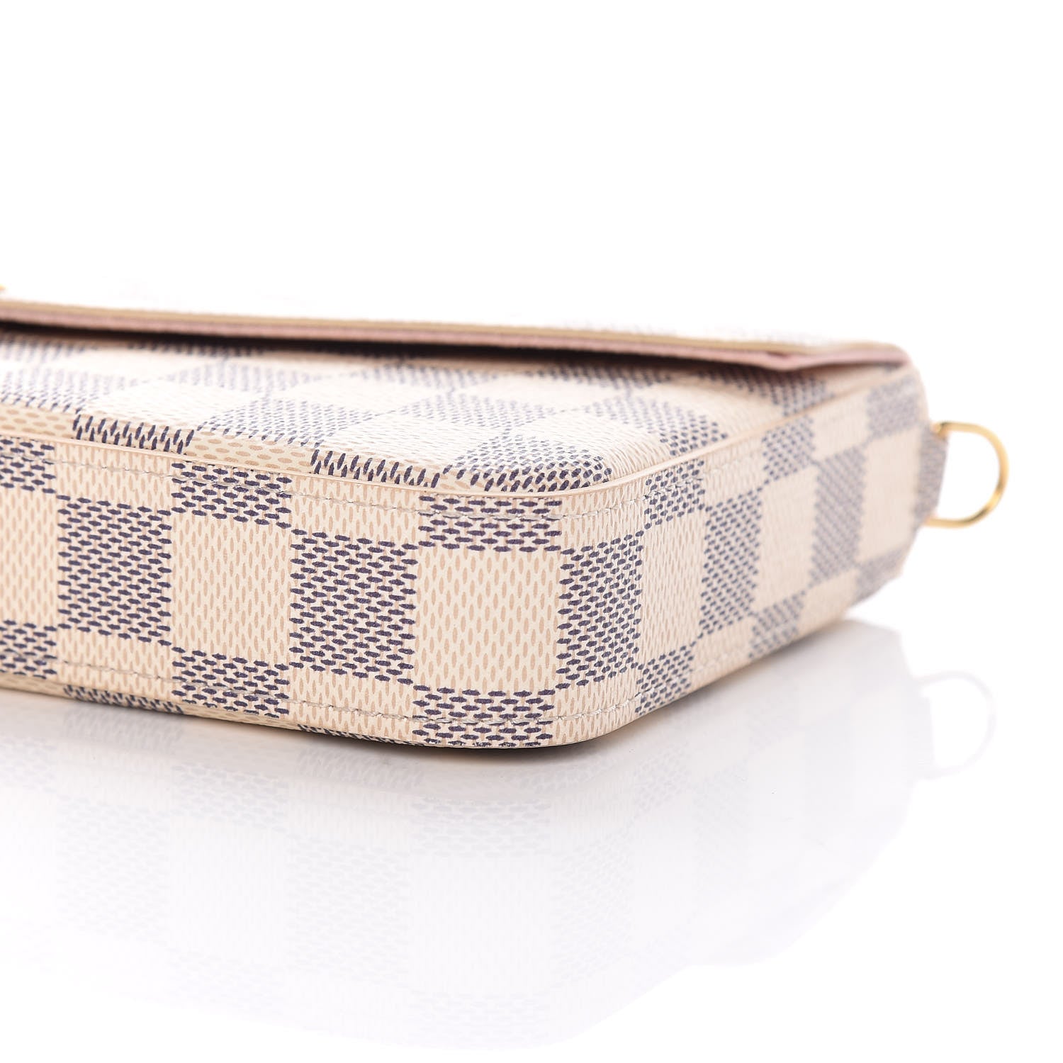 Louis Vuitton Damier Azur Pochette Felicie Chain Wallet Rose Ballerine 11 of 11
