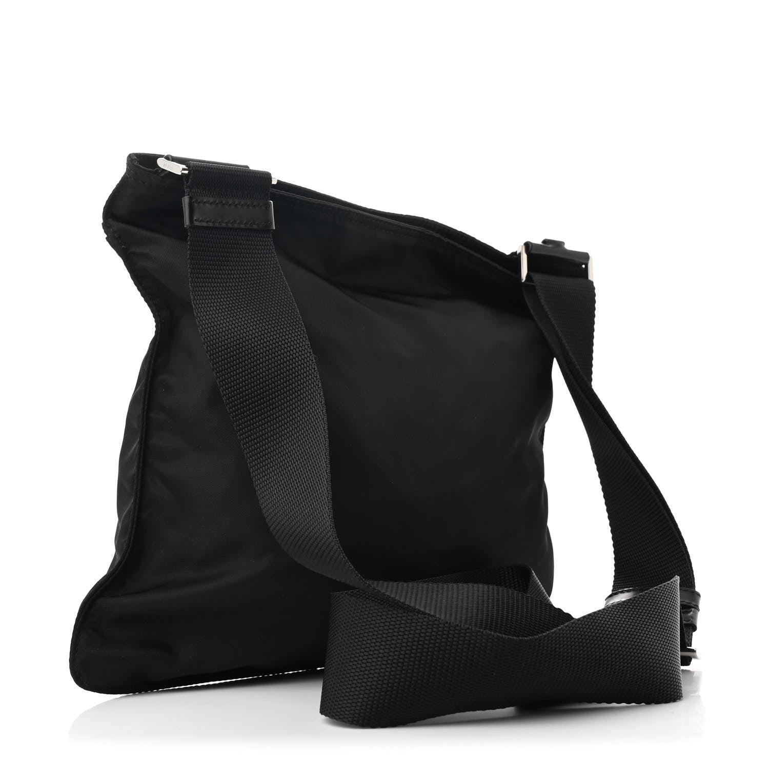 Prada Nylon Vela Flat Messenger Bag Black 3 of 10
