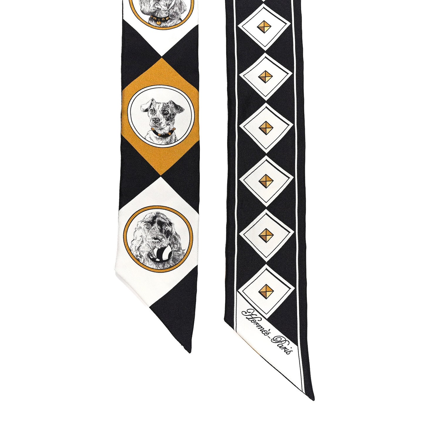 Silk Colliers et Chiens Twilly Black Gold White