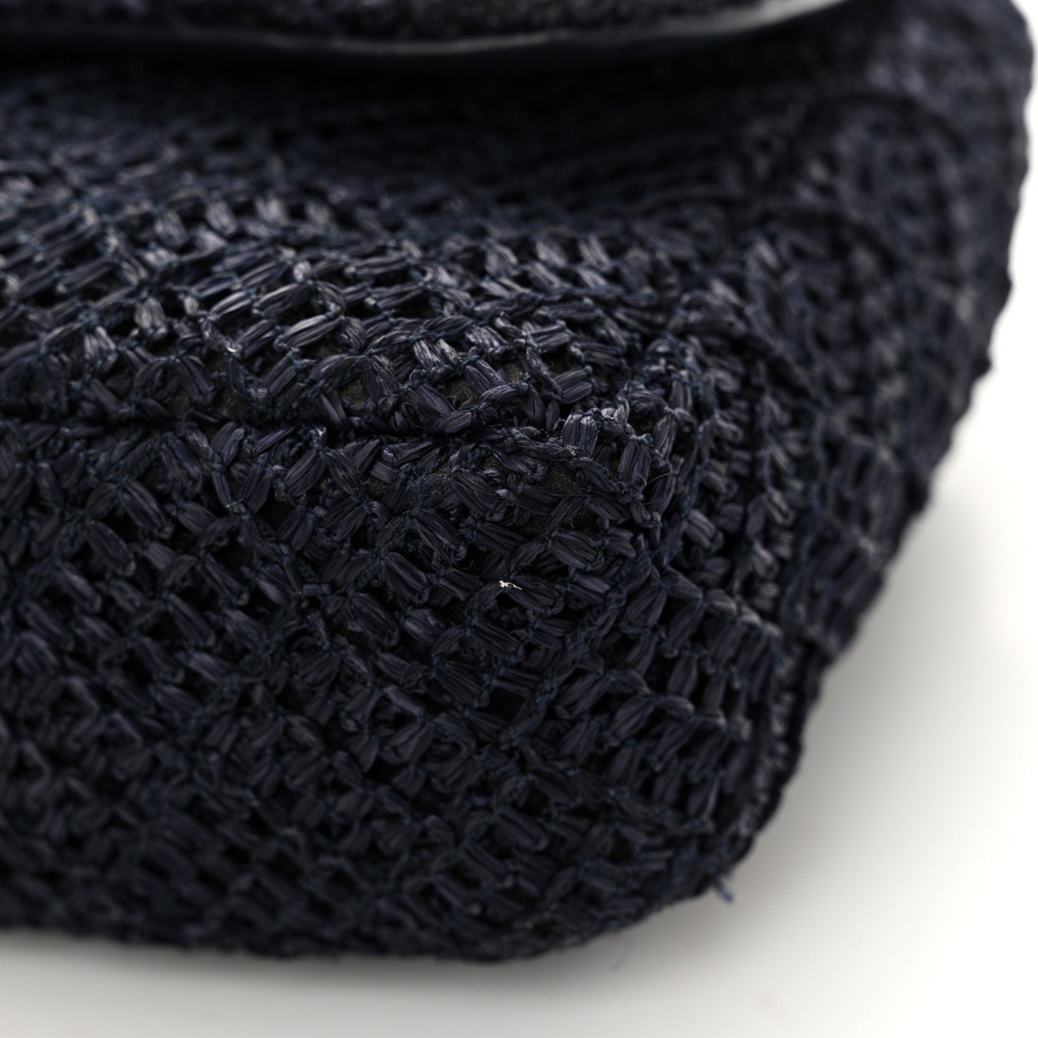 Chanel Raffia Crochet Medium Single Flap Bag Blue 12 of 14