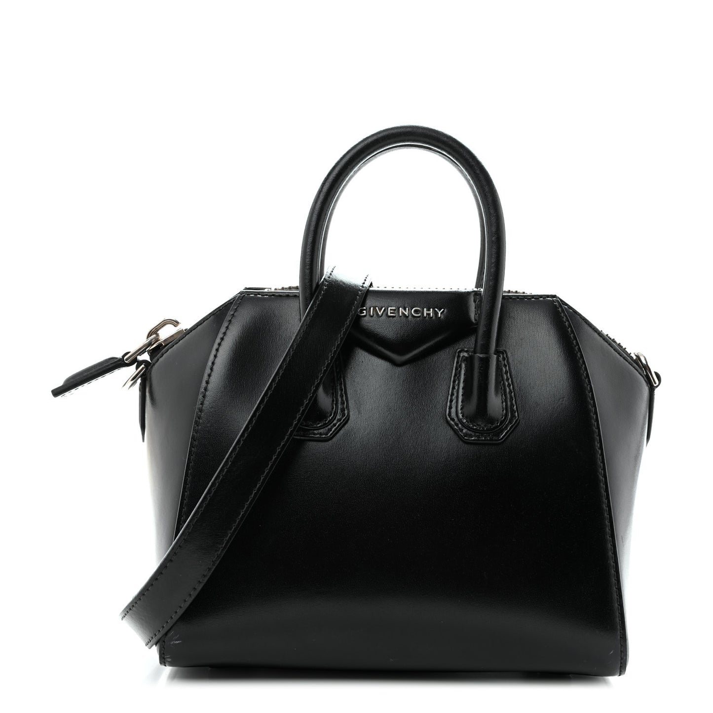 Shiny Lord Calfskin Mini Antigona Black