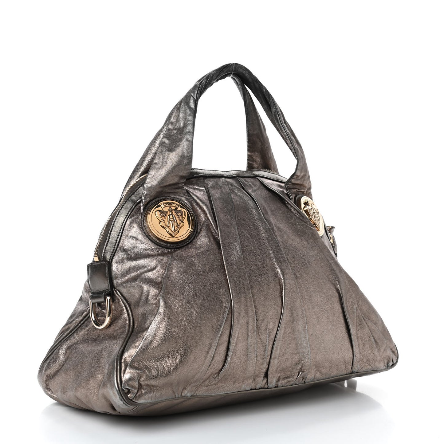 Metallic Medium Hysteria Top Handle Bag Gold