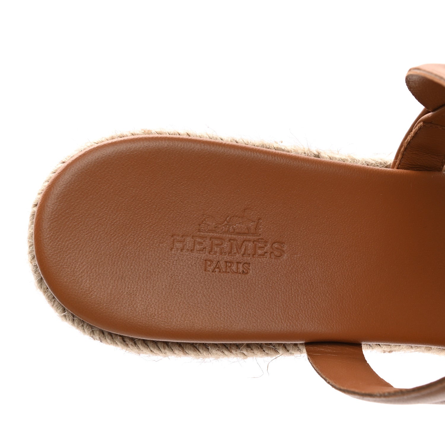 Hermes Nappa Ithea Espadrille Wedge Sandals 39 Naturel 5 of 10