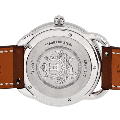 Hermes Stainless Steel Barenia 40mm Arceau Quartz Watch Fauve 4 of 5