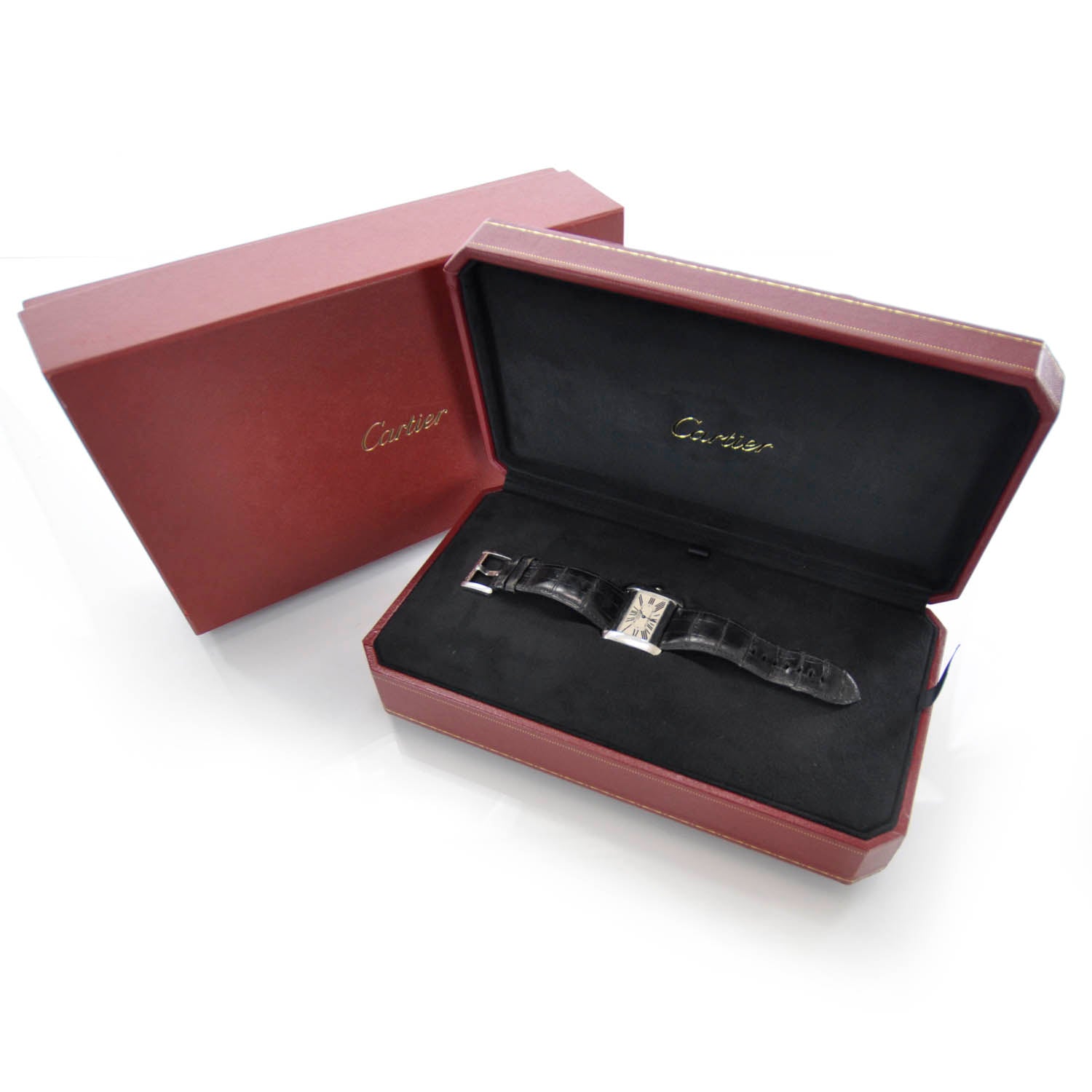 Cartier Stainless Steel Alligator 38mm Tank Divan Automatic Watch 6 of 9