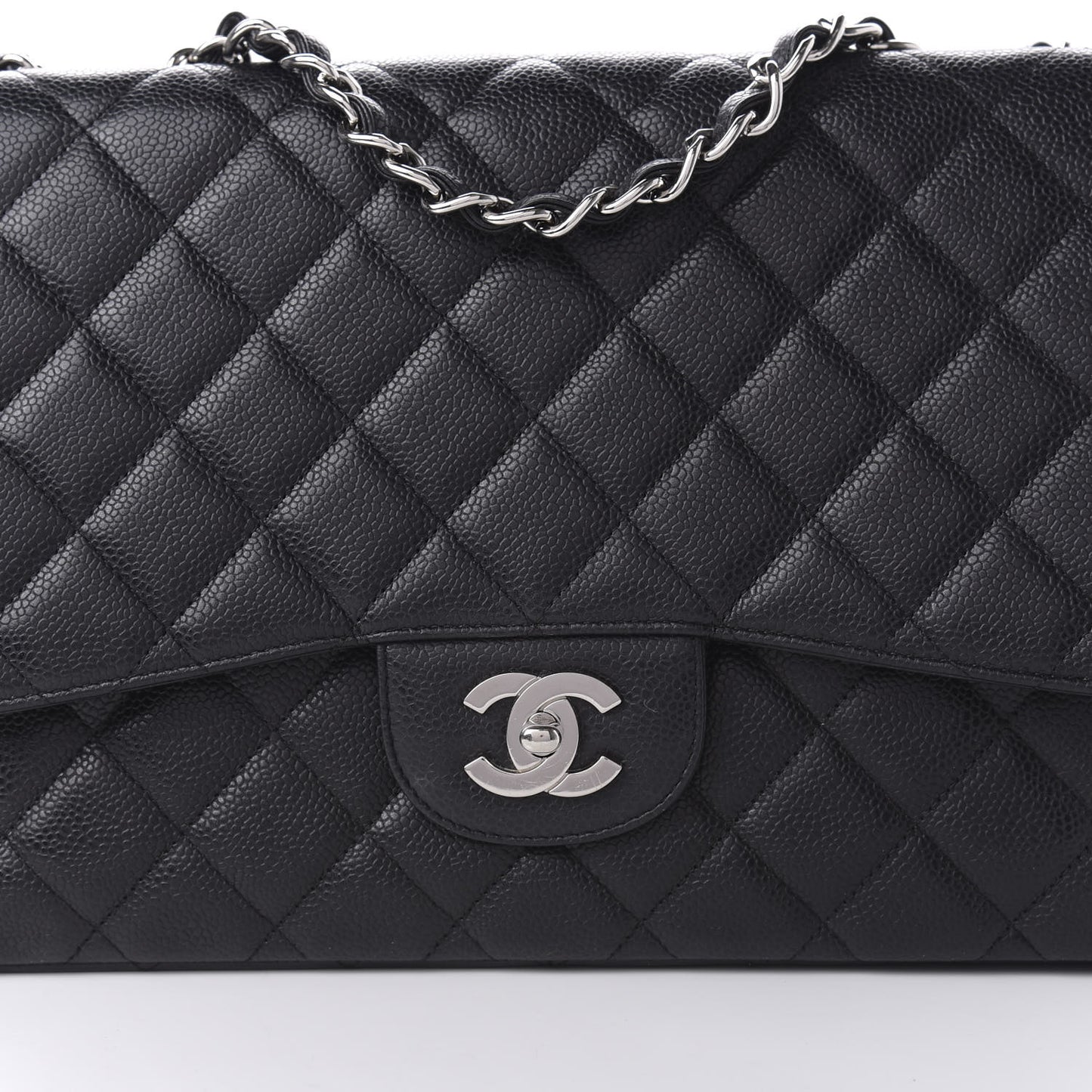 Caviar Quilted Jumbo Single Flap Black