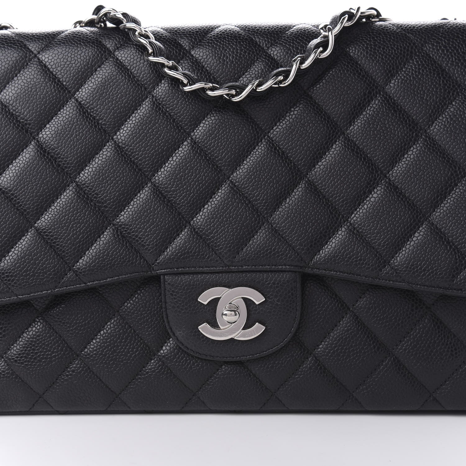 Chanel Caviar Quilted Jumbo Single Flap Black 10 of 11