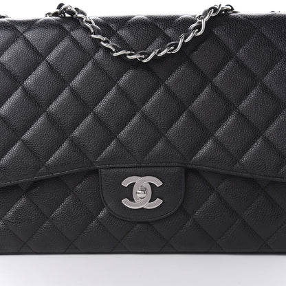 Chanel Caviar Quilted Jumbo Single Flap Black 10 of 11