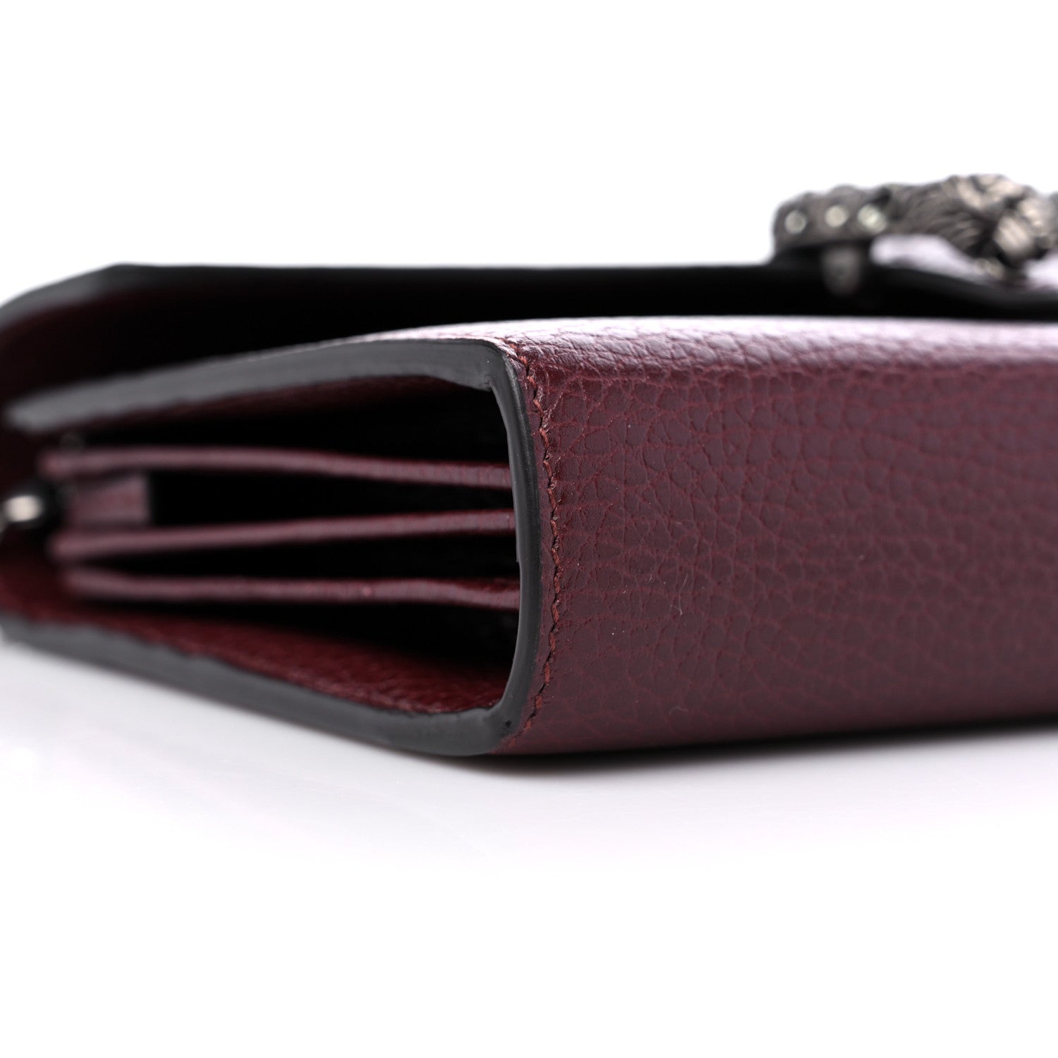 Gucci Dollar Calfskin Crystal Mini Dionysus Chain Wallet Vintage Bordeaux 8 of 10