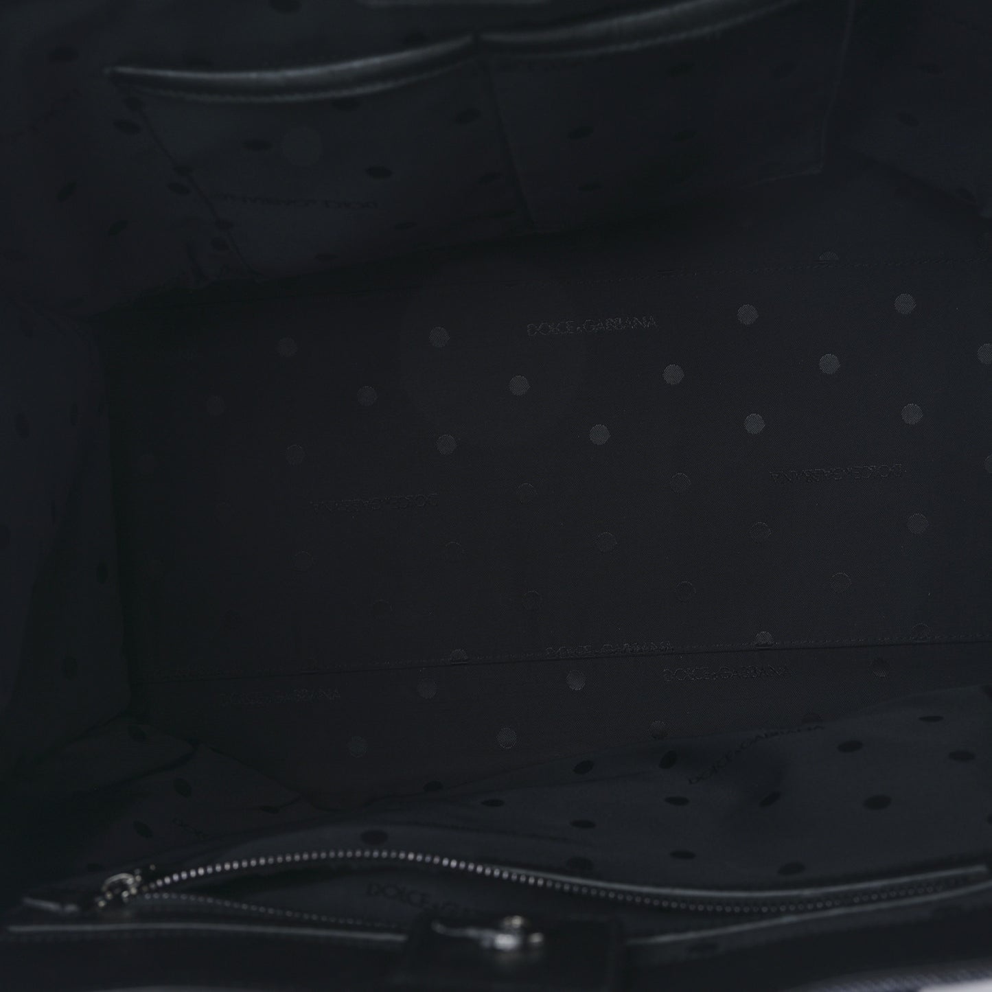 Canvas Calfskin Embroidered Logo Large Edge Shopper Tote Blue