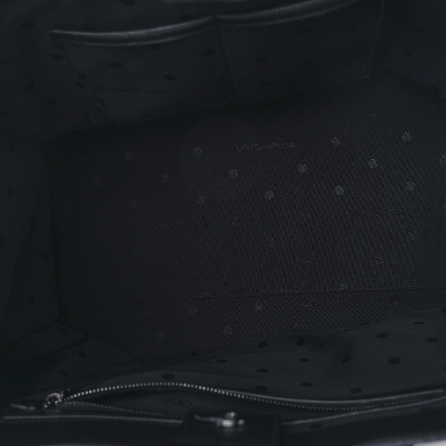 Dolce & Gabbana Canvas Calfskin Embroidered Logo Large Edge Shopper Tote Blue 5 of 8