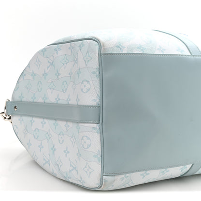 Louis Vuitton Monogram Aquagarden Keepall Bandouliere 50 Crystal Blue 7 of 9