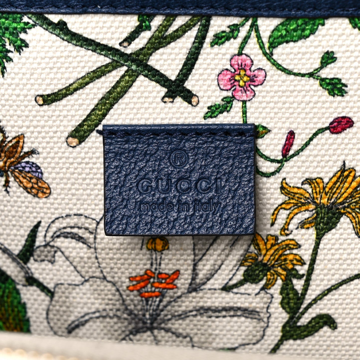 Canvas Large Flora Tote Navy Multicolor