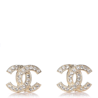 Chanel Crystal CC Earrings Gold 1 of 5