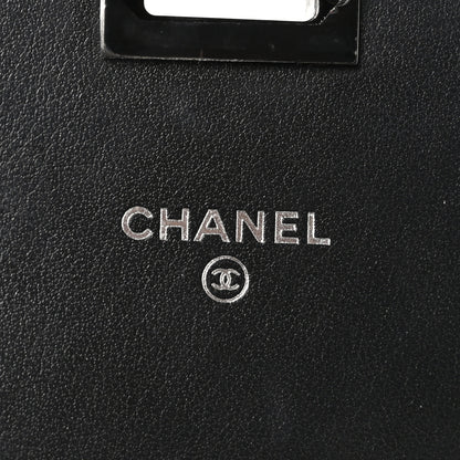 Chanel Aged Calfskin Chevron Quilted Reissue 2.55 Square Wallet On Chain WOC So Black 7 of 10