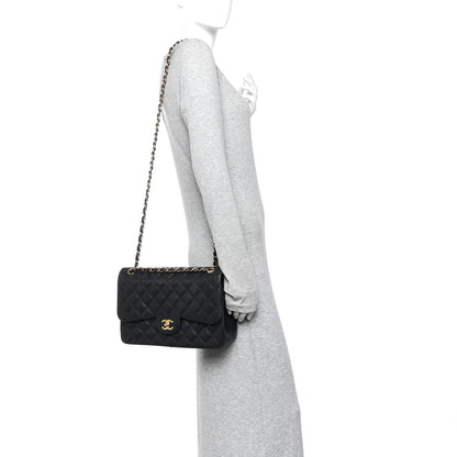 Chanel Caviar Quilted Jumbo Double Flap Black 2 of 17