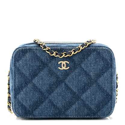 Chanel Printed Denim CC Camera Case Blue 1 of 11